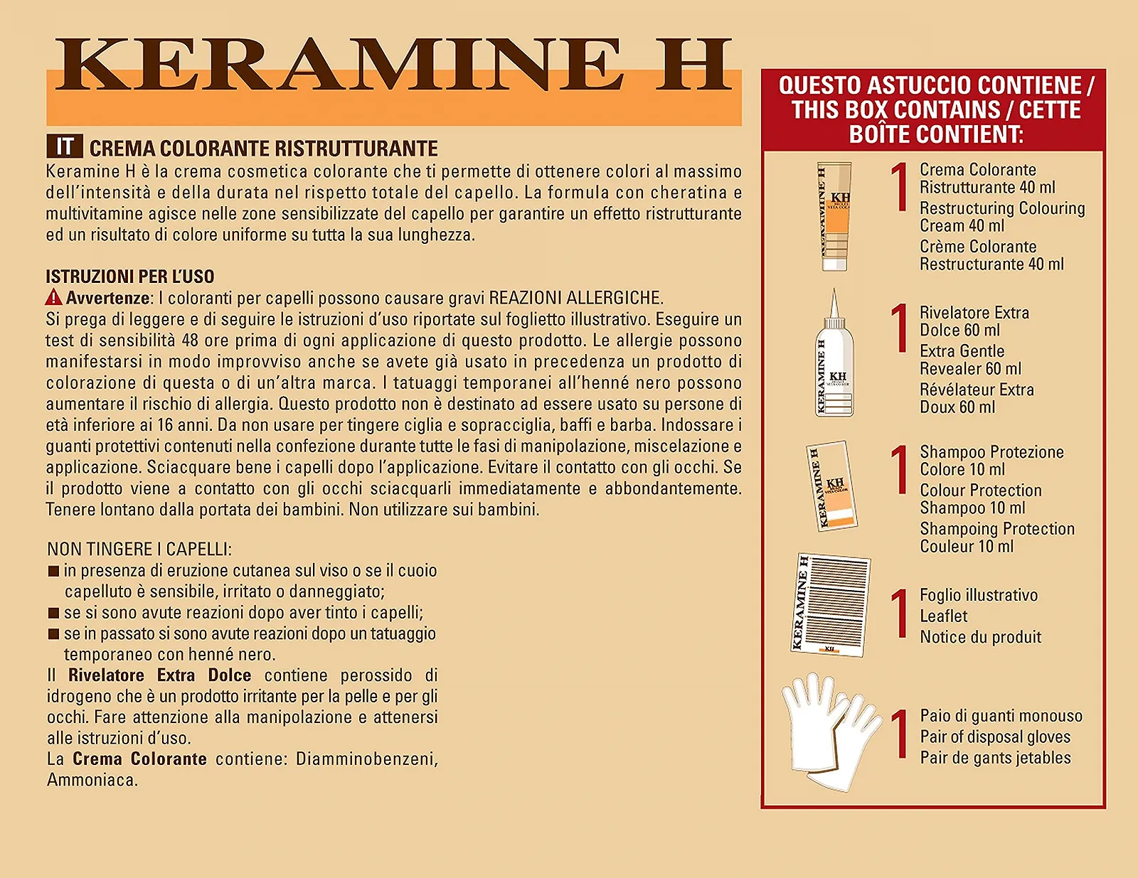 Крем-фарба для волосся Keramine H Restructuring 3 упаковки по 110 мл 330 мл, фото №2 Крем-фарба для волосся Keramine H Restructuring 3 упаковки по 110 мл 330 мл, фото №2