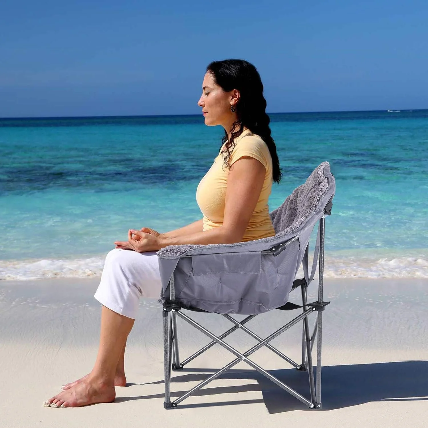 Розкладне крісло для кемпінгу LET'S CAMP Moonchair / до 160 кг / Сірий, фото №7 Розкладне крісло для кемпінгу LET'S CAMP Moonchair / до 160 кг / Сірий, фото №7