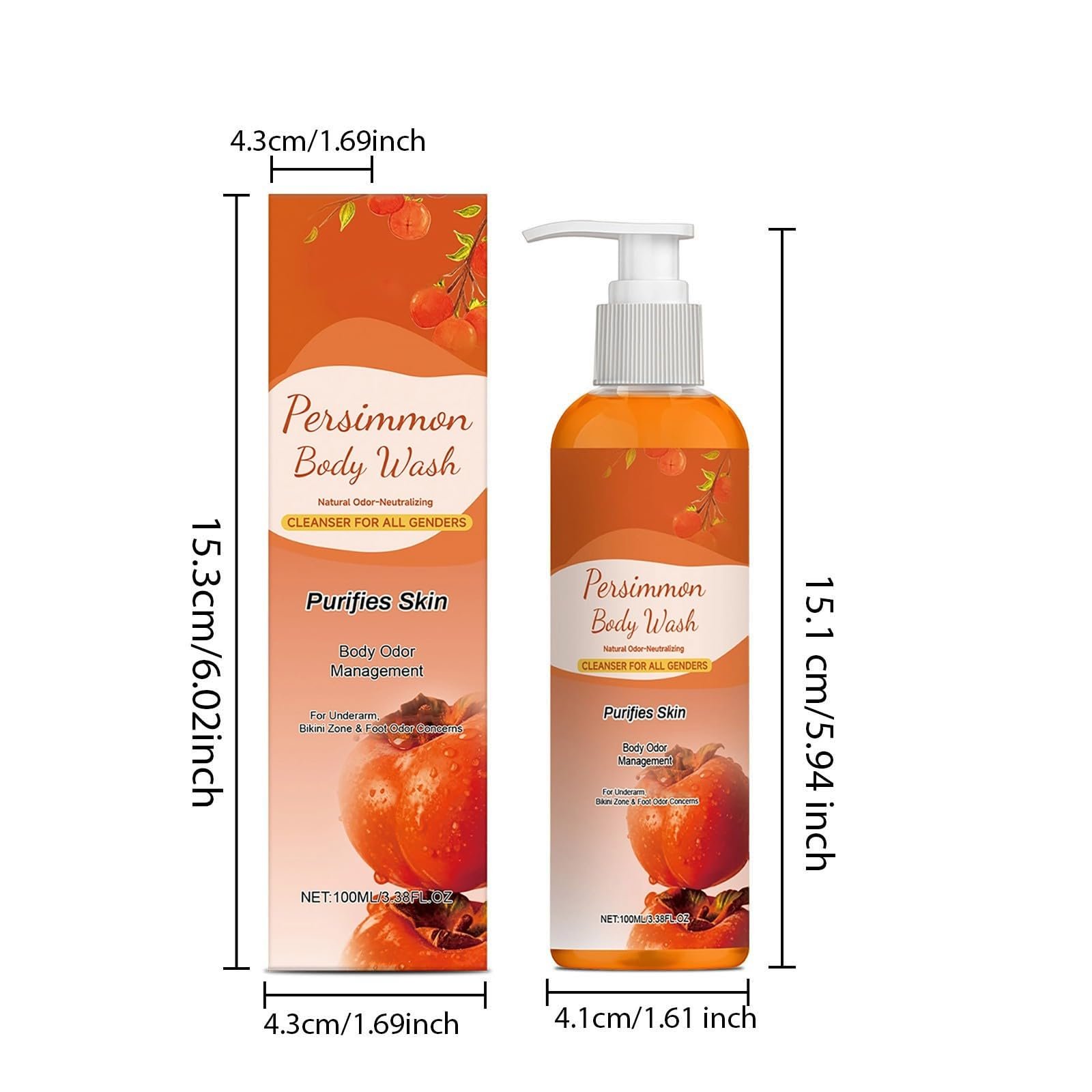 Гель для душу Persimmon з екстрактом хурми та зеленого чаю 2 шт., фото №9