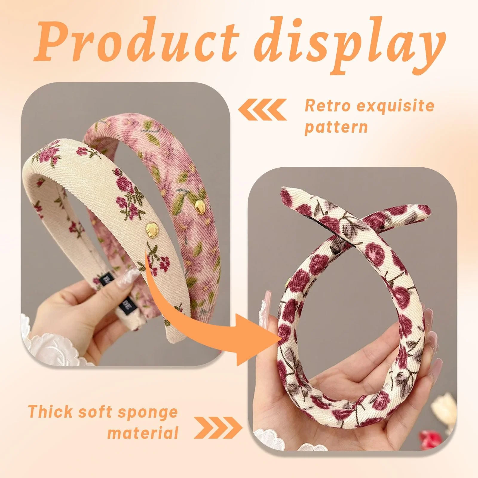 Обруч на голову Жіноча, Набір з 4 штук, фото №3