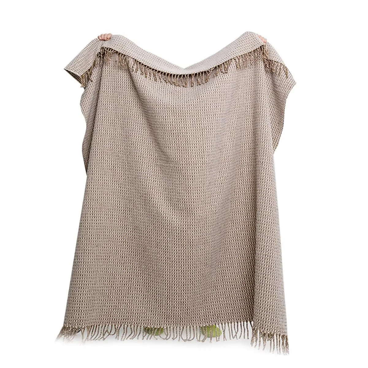 Плед Lanavitta Milena Полушерстяной - Теплый плед на диван и плед - Мягкое покрывало, плед на диван и кровать из 20% шерсти и 80% полиэстера - Светло-бежевый - 170x210 см, фото №2