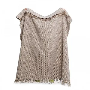 Плед Lanavitta Milena Полушерстяной - Теплый плед на диван и плед - Мягкое покрывало, плед на диван и кровать из 20% шерсти и 80% полиэстера - Светло-бежевый - 170x210 см synthetic.ua - Фото 1