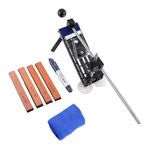 Точилка для ножей кухонная с фиксированным углом с 4 точильными камнями антискользящая - Фото 1