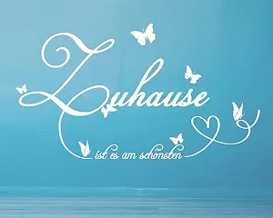 Наклейка на стіну timalo 73076 'Zuhause ist es am schönsten' з метеликами - Фото 1