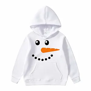 Рождественская Толстовка для Девочек, Рождественский Свитшот с Карманами, Детский с Принтом Оленя, Зимняя - Фото 1