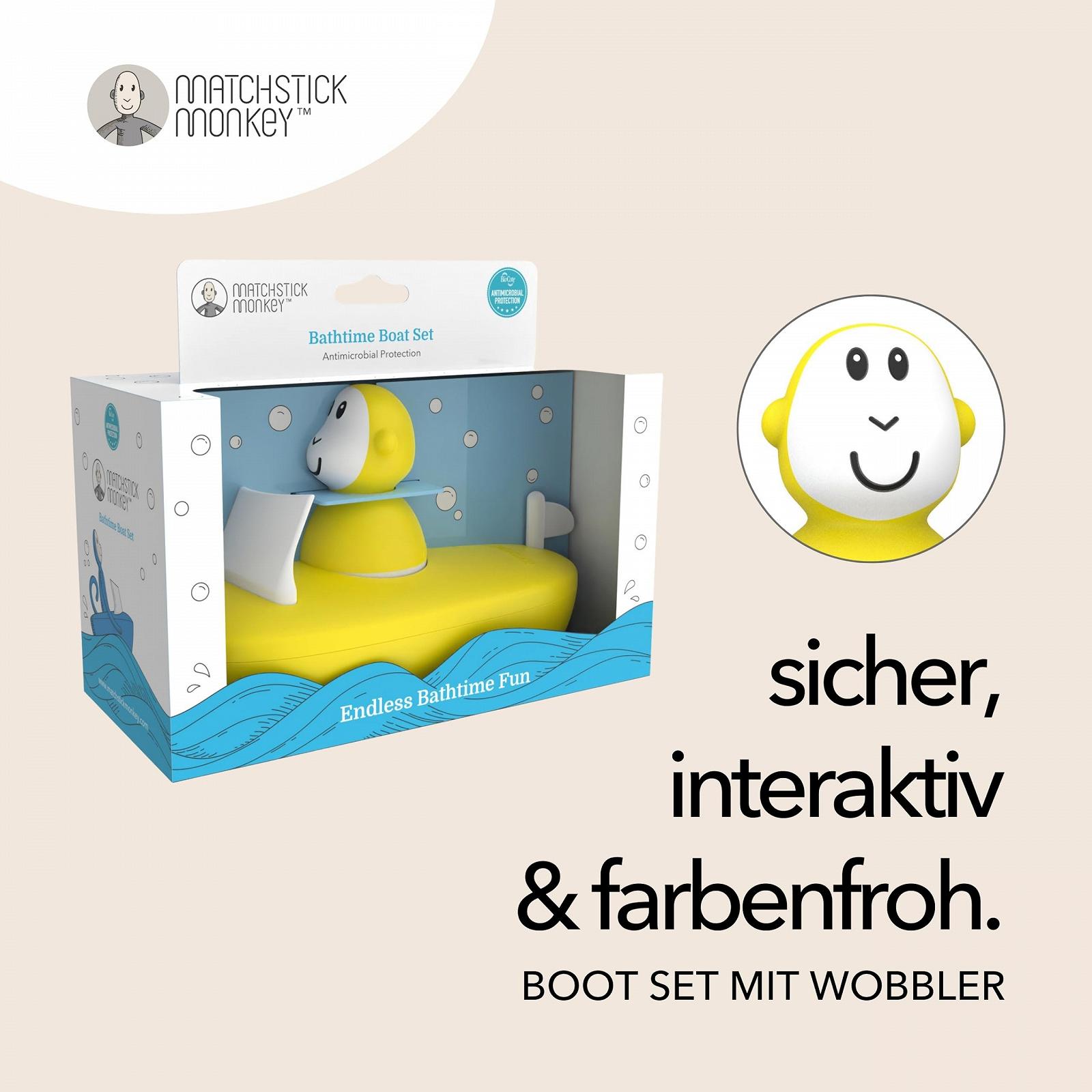 Игрушка для ванной Matchstick Monkey Набор Badezeit Boat детская антимикробная, фото №3