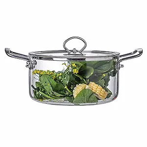 Купить Кастрюля Guoyoocc стеклянная прозрачная с крышкой и ручкой из нержавеющей стали жаропрочная - Фото 1 Кастрюля Guoyoocc стеклянная прозрачная с крышкой и ручкой из нержавеющей стали жаропрочная - Фото 1