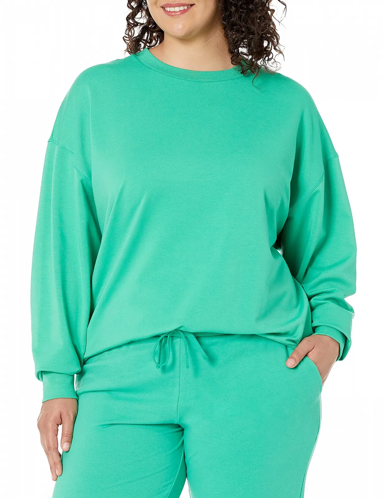 Свитшот The Drop свободного кроя с длинными рукавами, круглым вырезом и заниженной линией плеча Margot, фото №4