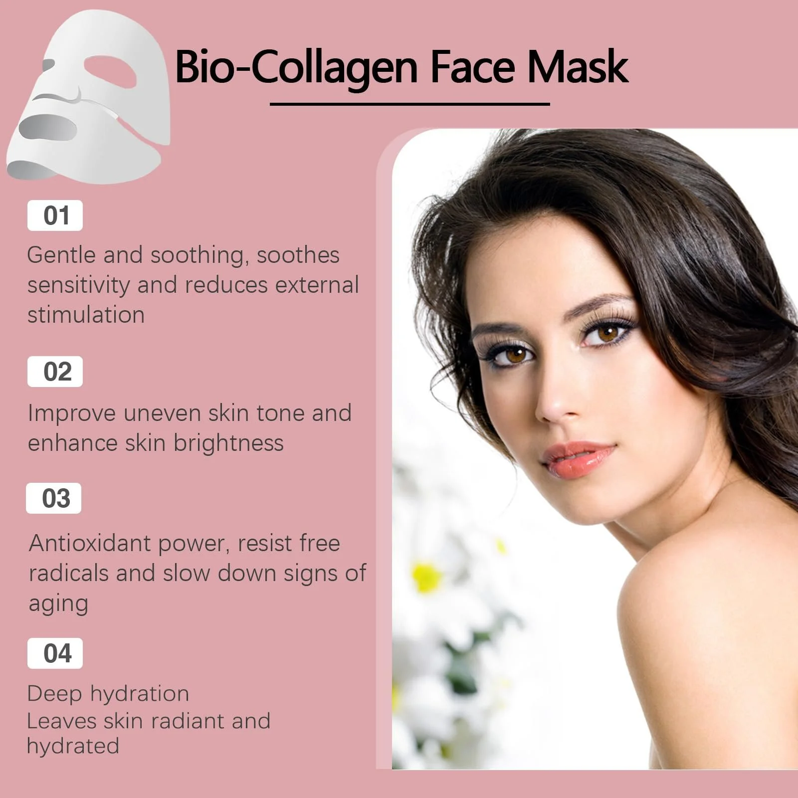 Маска для обличчя колагенова органічна 6 шт. для нічного використання - Ліфтинг та Зміцнення, фото №2