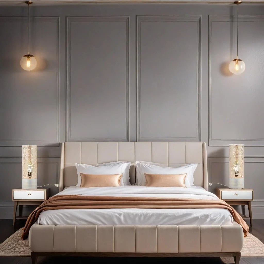 Набір з 2 настільних ламп Marrakech Verdure 41 см Метал White Gold E27, фото №7