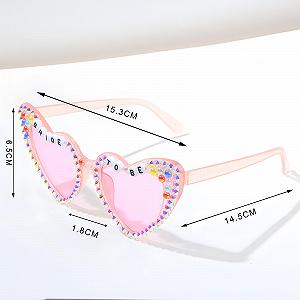 Солнцезащитные Очки Сердцевидные LHLZNB Разноцветные Стразы Розовый synthetic.ua - Фото 1