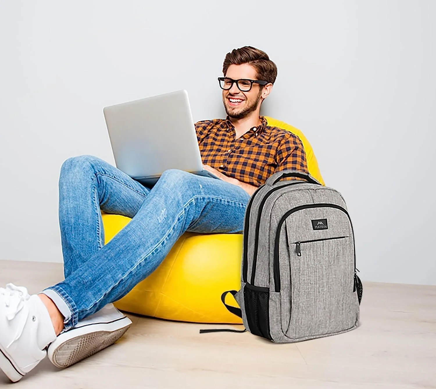 Рюкзак для ноутбука MATEIN Multifunction USB 15.6 дюймов Grey, фото №9 Рюкзак для ноутбука MATEIN Multifunction USB 15.6 дюймов Grey, фото №9