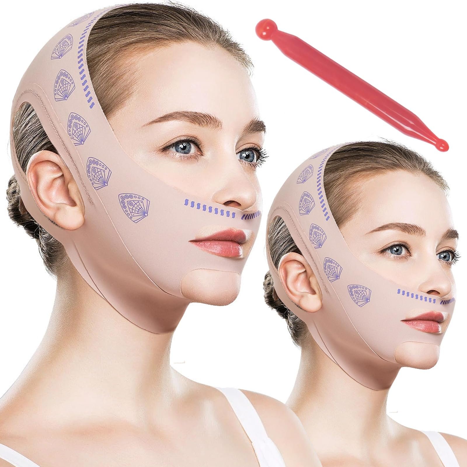 Маска для обличчя V-подібної форми для сну (2 шт.) Маска для видалення подвійного підборіддя, фото №1