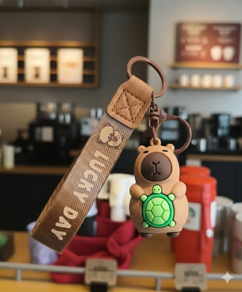 Брелок Capybara на ключи, на сумку, 5,5 см, фото №1