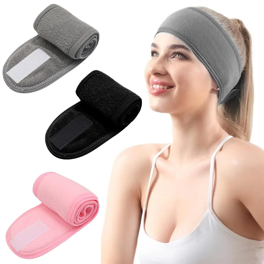 Пов'язка на голову Spa регульована для вмивання макіяжу, фото №1 Пов'язка на голову Spa регульована для вмивання макіяжу, фото №1