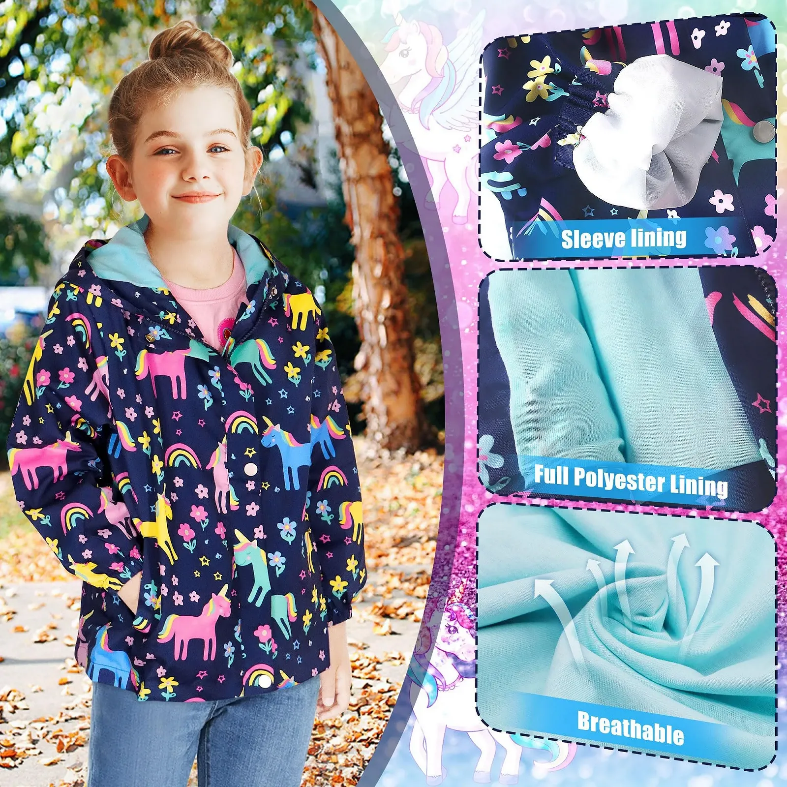 Водонепроникна куртка JinBei для дітей, дитяче пальто з капюшоном, фото №4