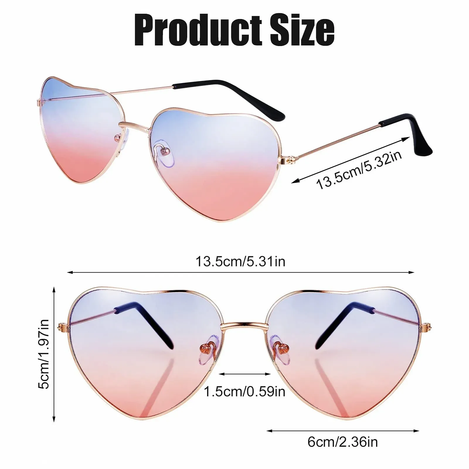 Сонцезахисні окуляри Серце (3 шт.), фото №2