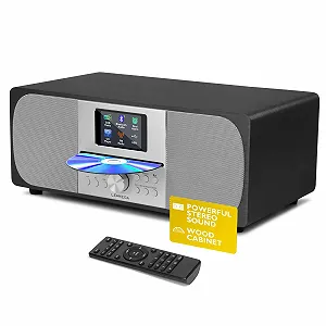 CD-програвач LEMEGA MSY6 DAB+, USB MP3, Bluetooth 5.3, FM, 100 Вт, дерев'яний корпус - Фото 1