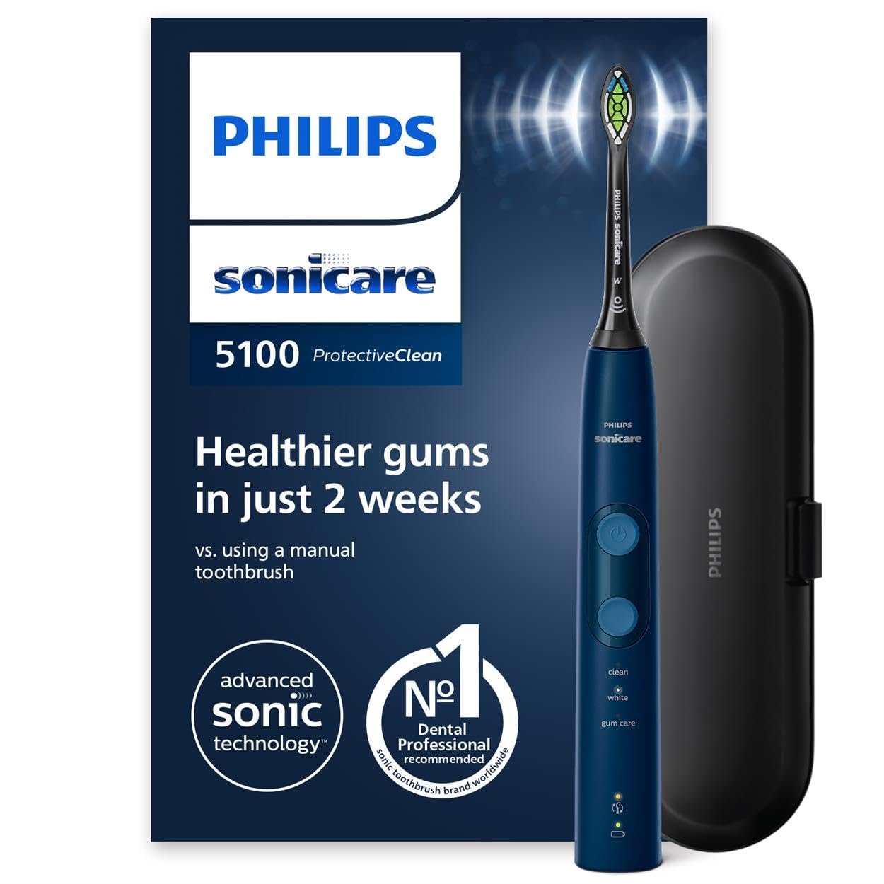 Електрична зубна щітка Philips Sonicare ProtectiveClean 5100 Blue, фото №1