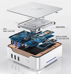 Міні ПК NiPoGi GK3 Plus / Intel Alder Lake-N97 / RAM 16GB / SSD 512GB / Intel UHD Graphics / 2 x HDMI / 1 x LAN / Wi-Fi 5 / Bluetooth 4.2 / Windows 11 / Сріблястий ціна на synthetic.ua - Фото 1 Міні ПК NiPoGi GK3 Plus / Intel Alder Lake-N97 / RAM 16GB / SSD 512GB / Intel UHD Graphics / 2 x HDMI / 1 x LAN / Wi-Fi 5 / Bluetooth 4.2 / Windows 11 / Сріблястий synthetic.ua - Фото 1