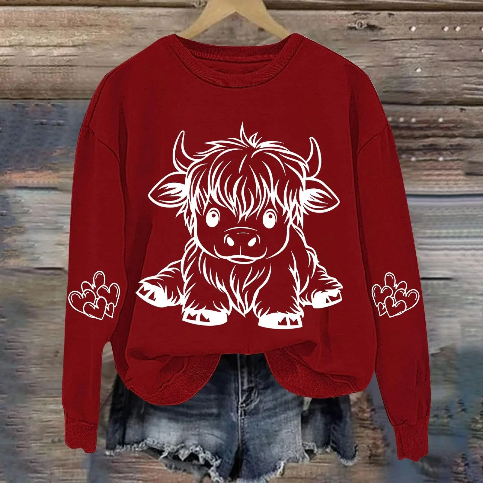 Лонгслив Komiseup Basic Круглый вырез Мода Животные мотивы M, фото №2