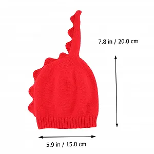Шапка VALICLUD, в'язана гачком для новонароджених, зимова, червона, 1 шт. в упаковці - Фото 1