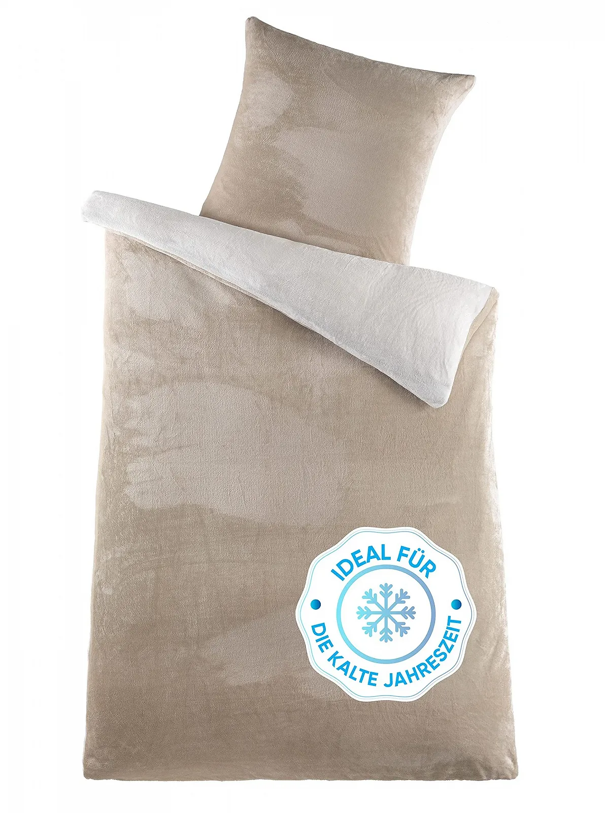 Постільна білизна Kuscheli Зима Плюш 135 x 200 см Реверсивний Кашемір Фліс Підодіяльник Наволочка, фото №1