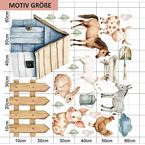 Наклейка на стіну GRAZDesign Farm Дитячі тварини та стайня для дитячої кімнати synthetic.ua - Фото 1