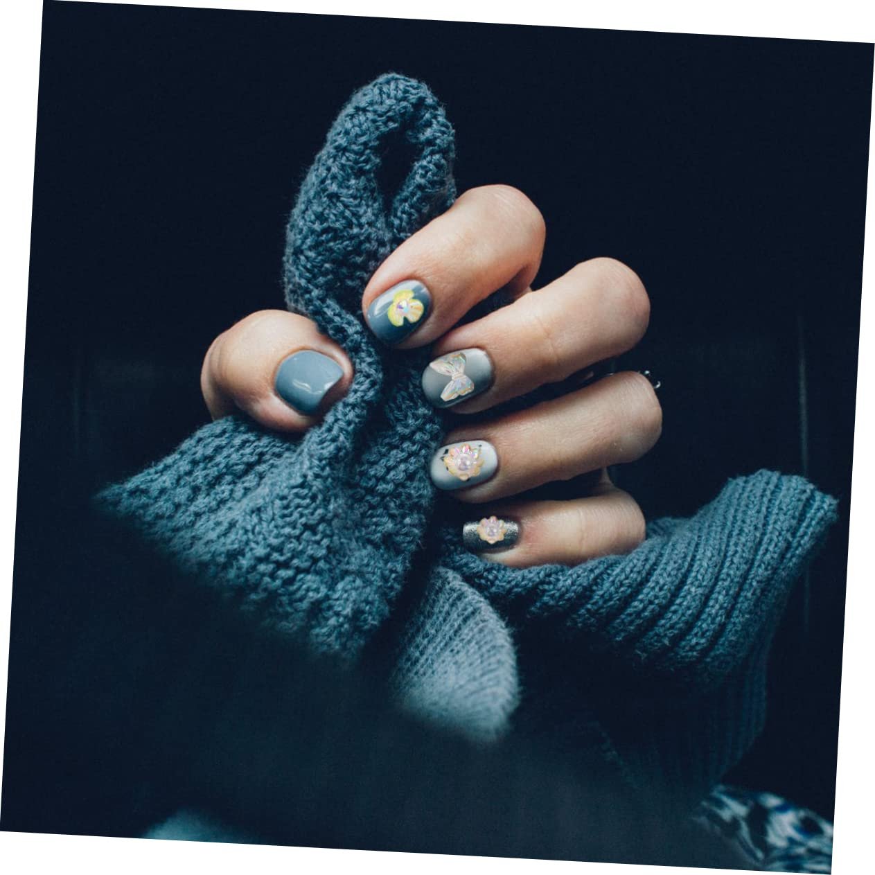 WOONEKY Блискітки для нігтів Рожеві стрази у валізці Квітка льоду, фото №8