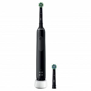 Електрична зубна щітка Oral-B PRO 3 3000, 2 змінні насадки CrossAction, 3 режими чищення, візуальний контроль тиску 360°, чорний synthetic.ua - Фото 1
