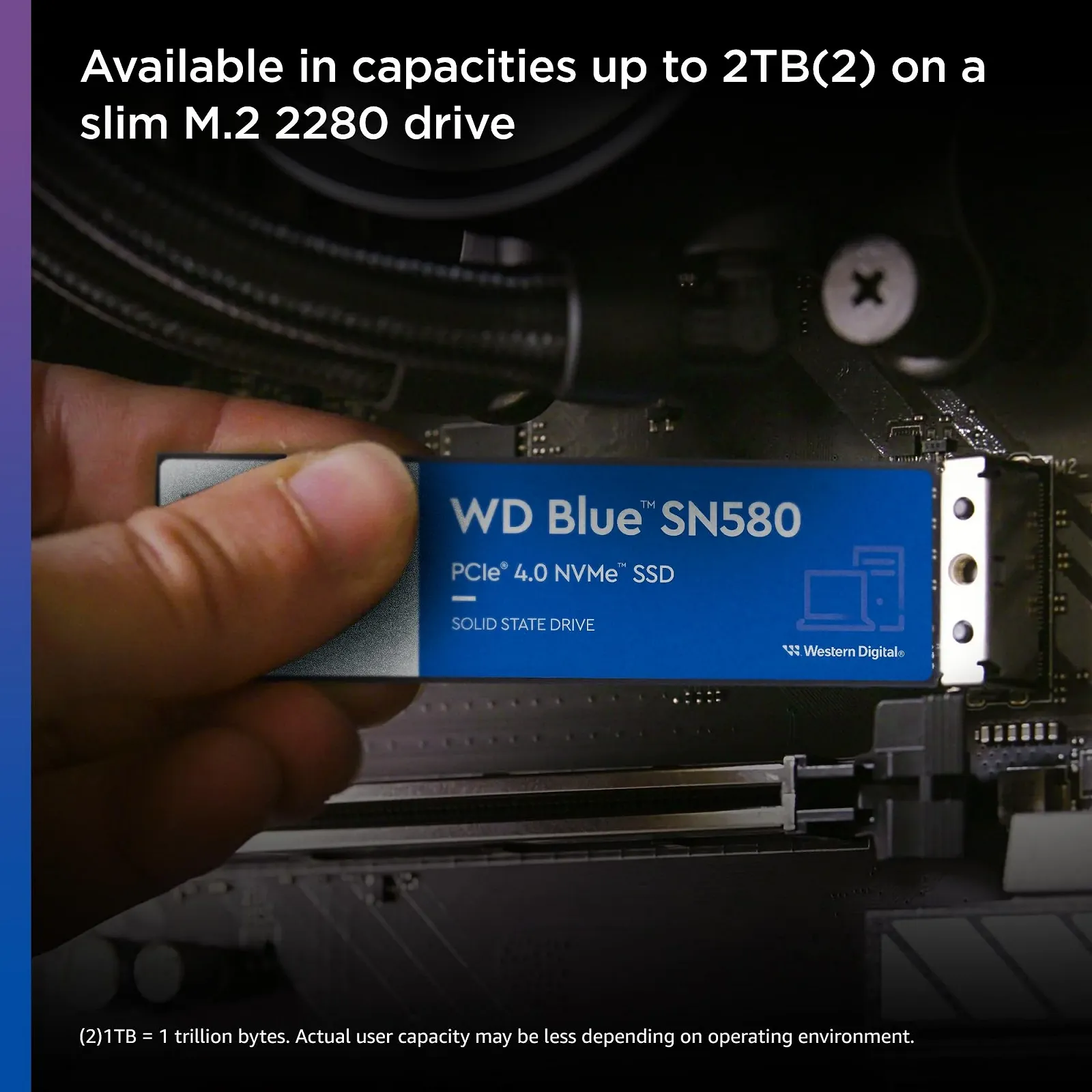 NVMe SSD WD Blue SN580 2TB PCIe Gen4 x4 M.2 2280 Blue, фото №3 NVMe SSD WD Blue SN580 2TB PCIe Gen4 x4 M.2 2280 Blue, фото №3