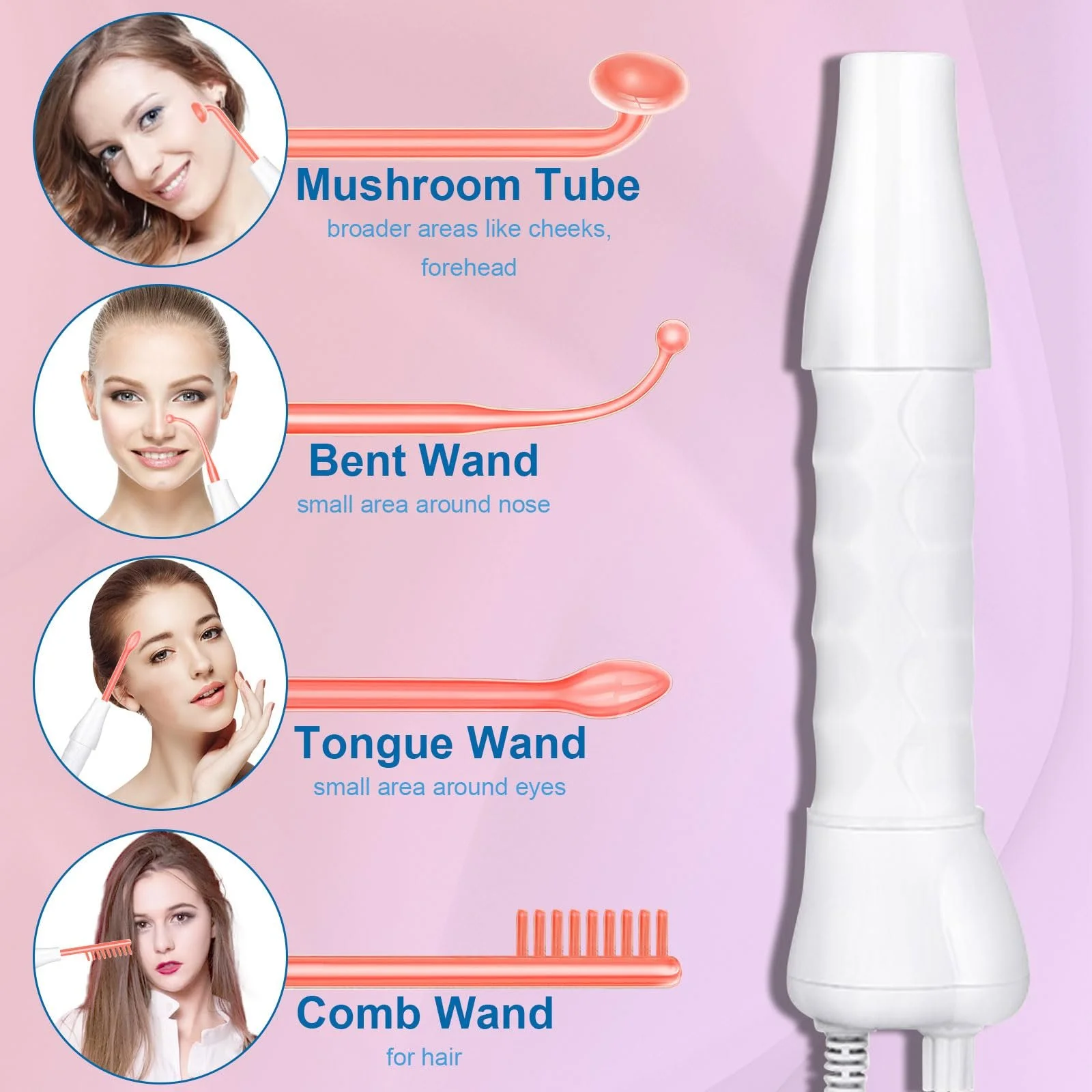 Апарат високочастотний Yofuly 4 насадки Red Neon HF, фото №1