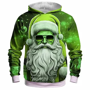 Джемпер Рождественский Детский 152 для девочек Толстовка 128 - Худи с принтом Санта Клауса для детей Праздничный джемпер synthetic.ua - Фото 1