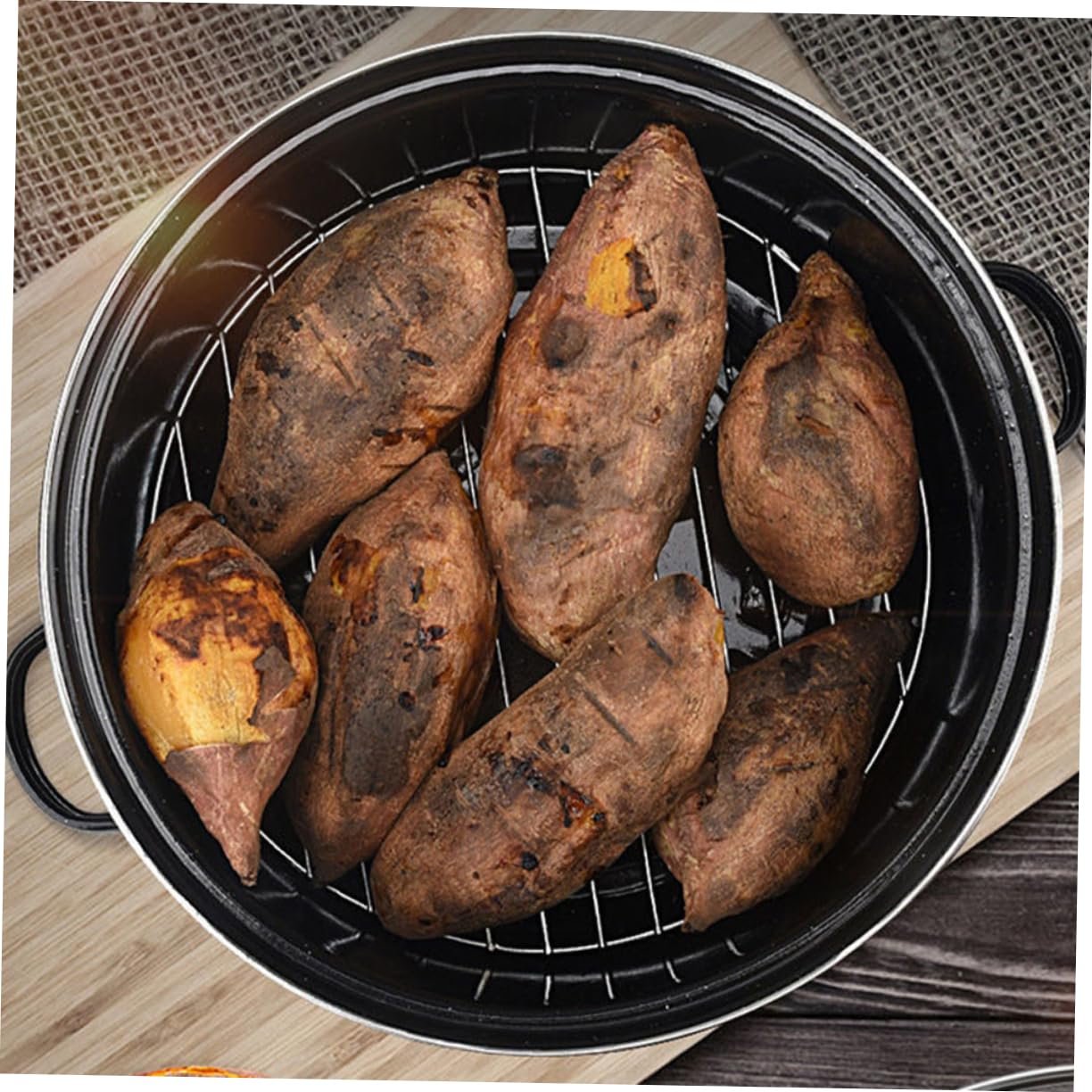 Жаровня Luxshiny 24 см емальована з кришкою термостійка, фото №9 Жаровня Luxshiny 24 см емальована з кришкою термостійка, фото №9