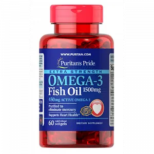 Omega-3 Fish Oil Extra Strength 1500 mg 450 Active Omega-3) 60 Softgels - Фото 1