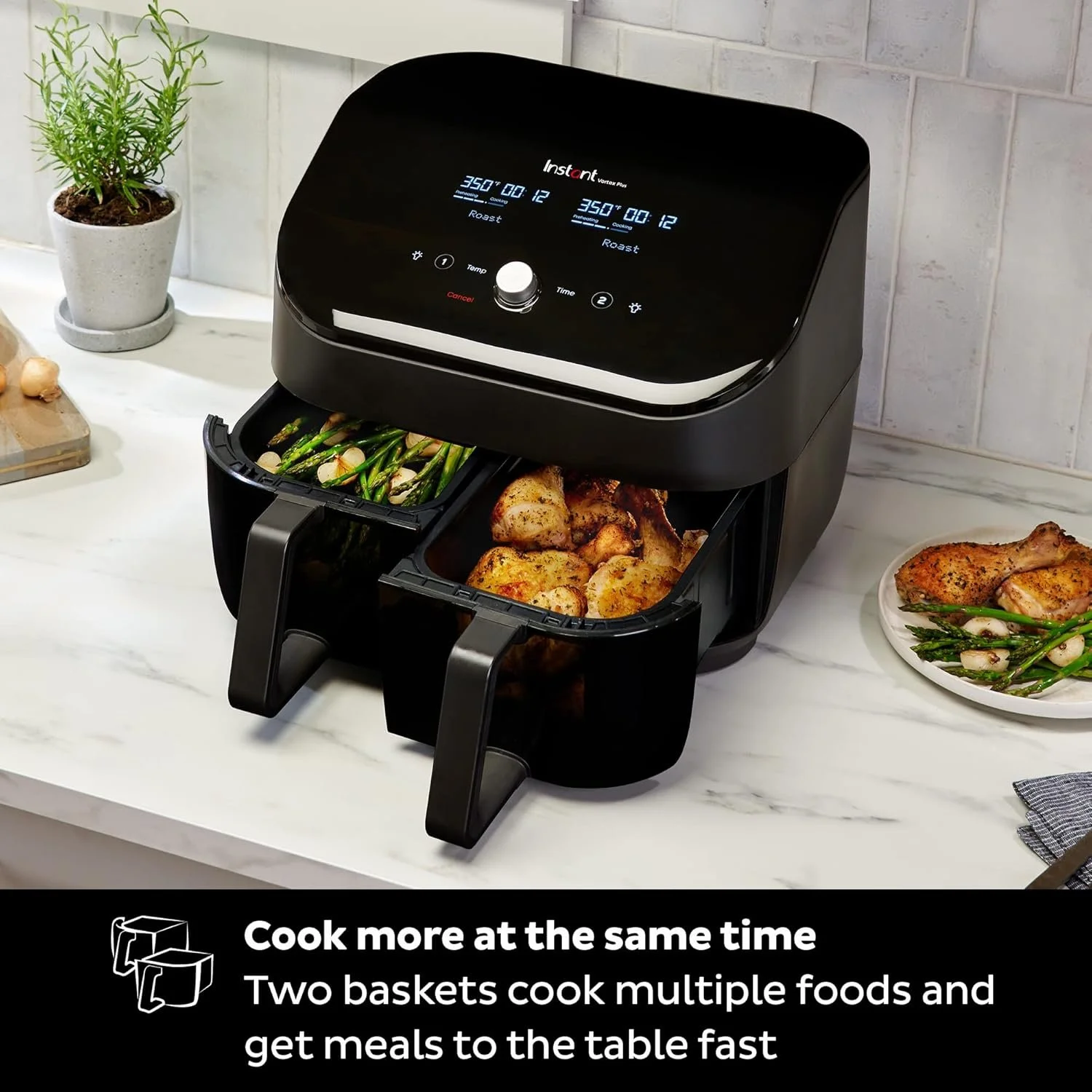 Мультипіч Instant Vortex Plus Dual ClearCook / 7.6 л / 1700 Вт / Чорна, фото №5