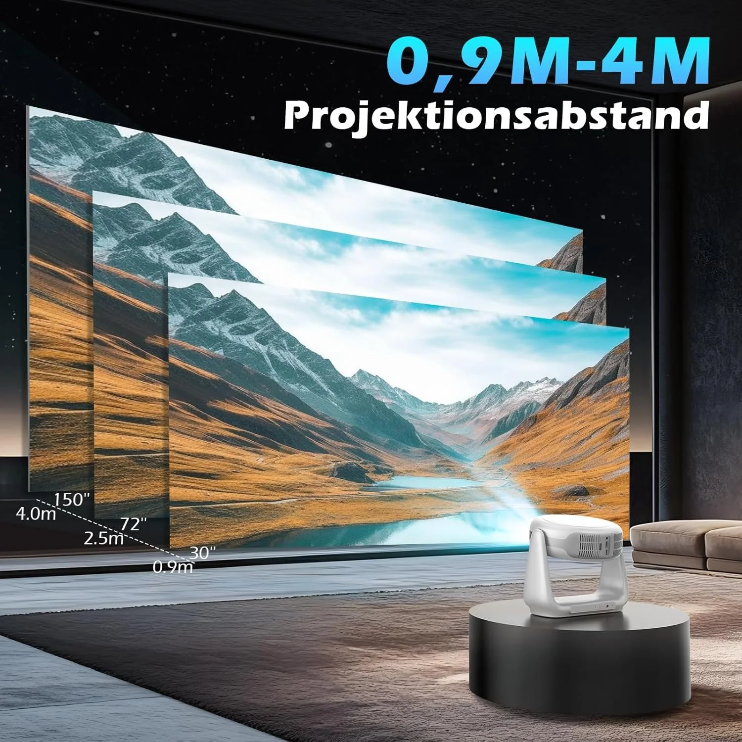 Проектор EUARY K1-99 Full HD Wi-Fi Bluetooth Android 11, фото №4 Проектор EUARY K1-99 Full HD Wi-Fi Bluetooth Android 11, фото №4