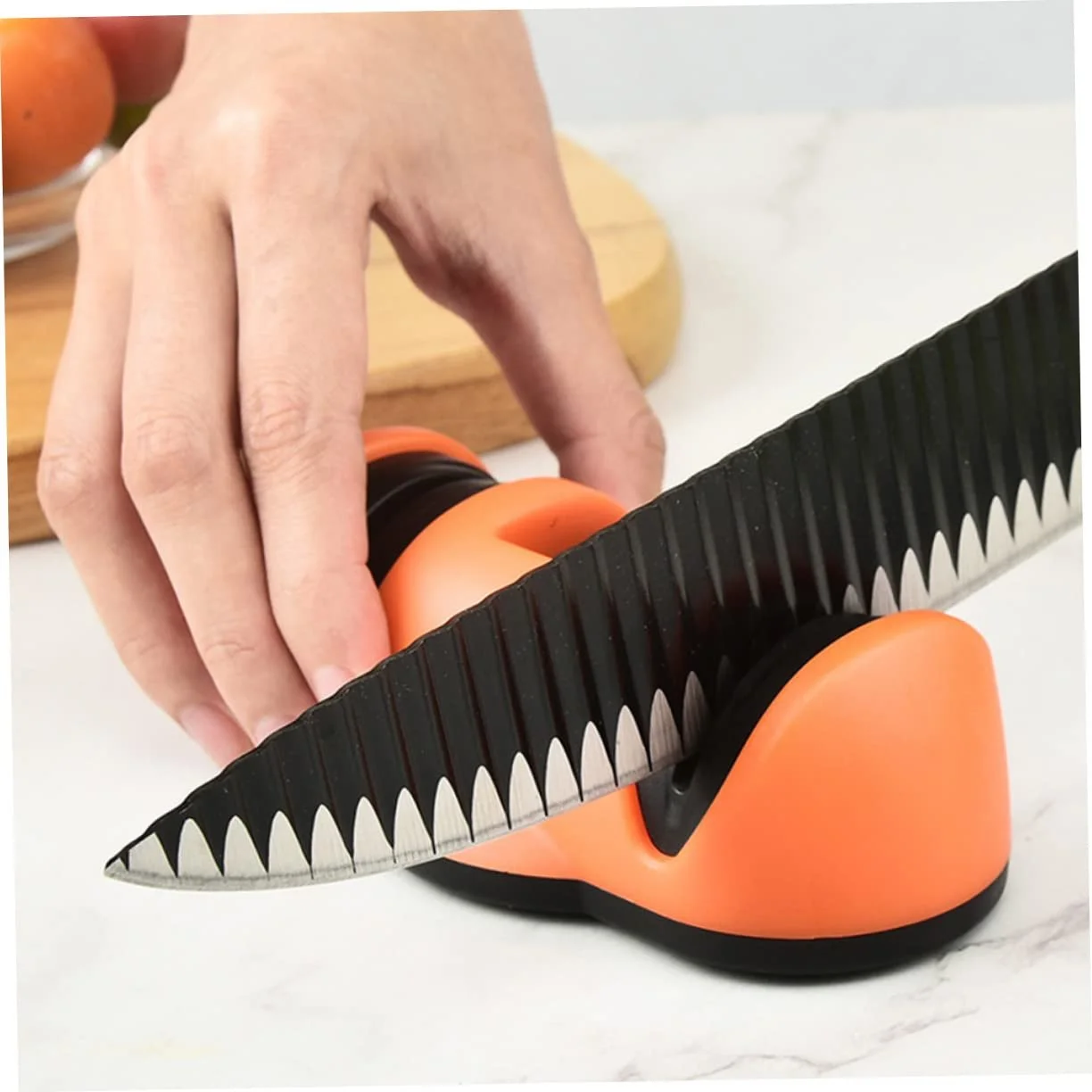 Точилка для ножей Mobestech бытовая с присоской двухслотовая эргономичная с нековзким основанием, фото №3