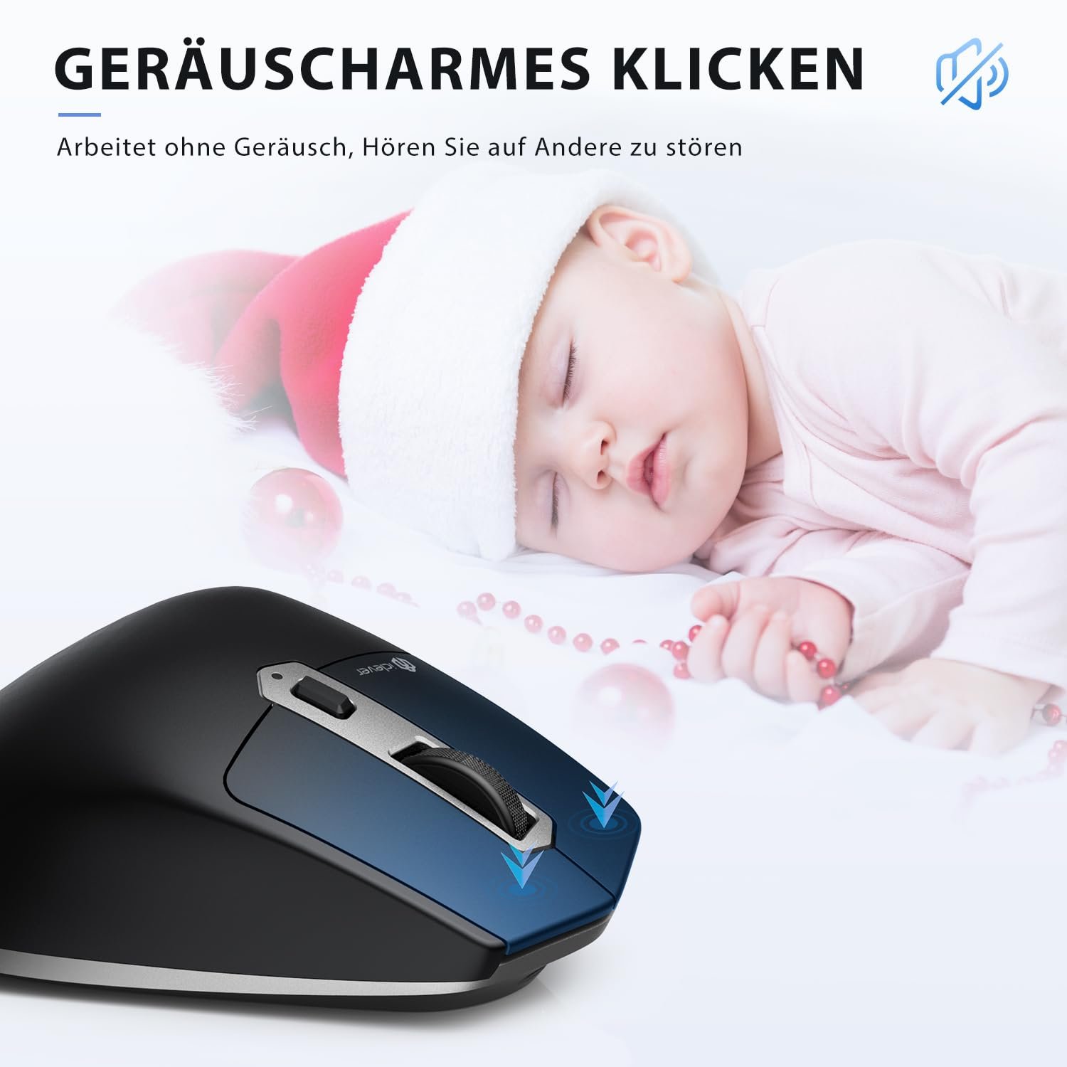 Мышь iClever Беспроводная Bluetooth Перезаряжаемая Эргономичная Серебристо-черный, фото №7