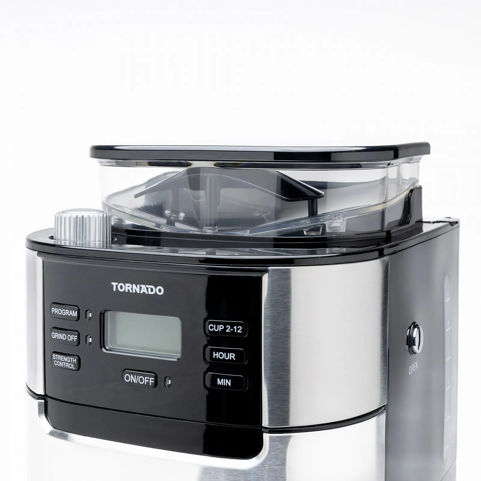 Кавомашина Tornado TCM-1025A-GS з конічною кавомолкою 1.5 L 12 чашок Нержавіюча сталь, фото №6