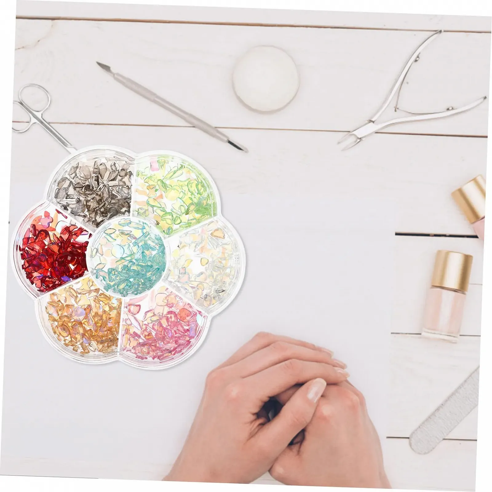Стрази Healvian Kristall, кольорові, з плоскою задньою стороною, підходять для штучних та гелевих нігтів, а також для домашнього декору, фото №8