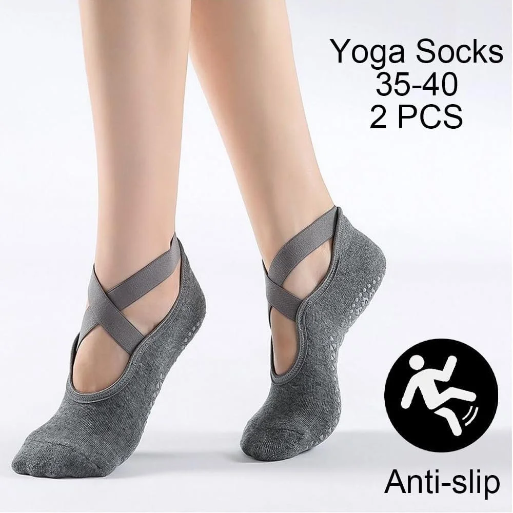 Шкарпетки для пілатесу Протиковзкі 2 пари Шкарпетки для йоги та пілатесу, фото №1