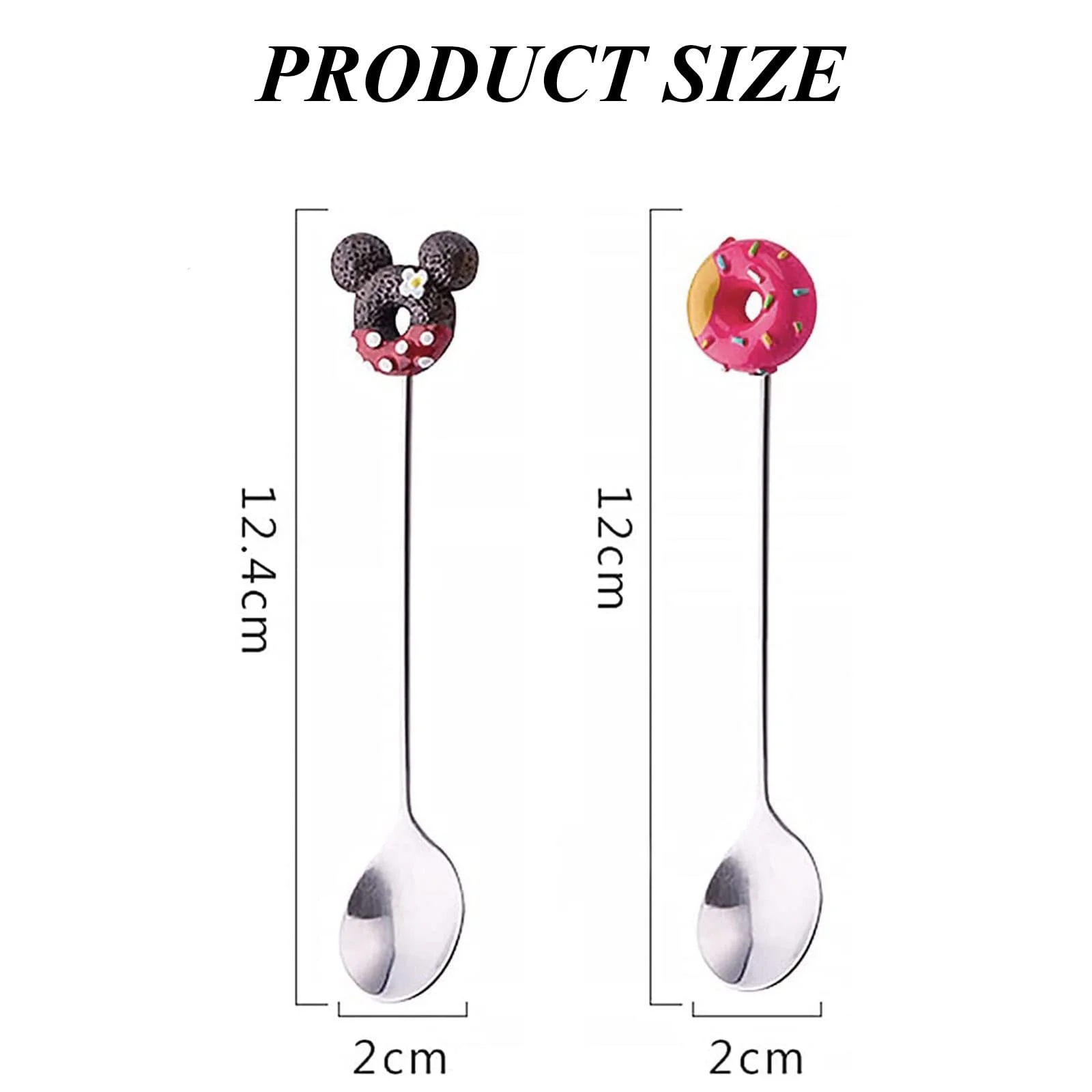 Набір з 6 кавових ложок з нержавіючої сталі, милі мультяшні маленькі, фото №2 Набір з 6 кавових ложок з нержавіючої сталі, милі мультяшні маленькі, фото №2