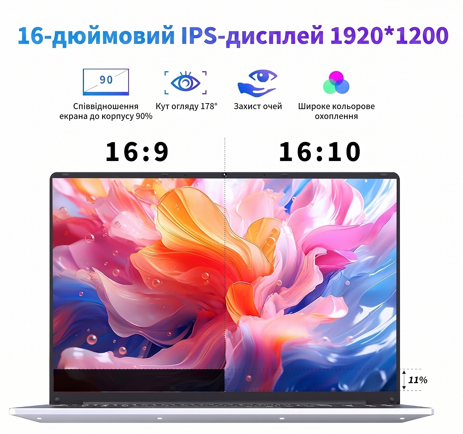 Ноутбук 16" NIAKUN NY-03 Intel N100 RAM 16GB SSD 1TB Windows 11 (UKR), фото №3