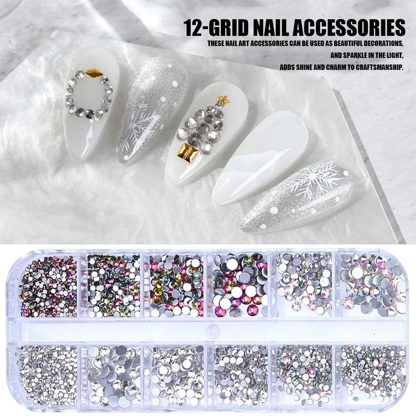 Стразы для ногтей Кристалл AB Камни для блесток для ногтей с плоским дном, сердце, звезда, блестки для ногтей, драгоценные камни, бриллианты для ногтей, лица, одежды, поделок, 4200 шт., фото №4