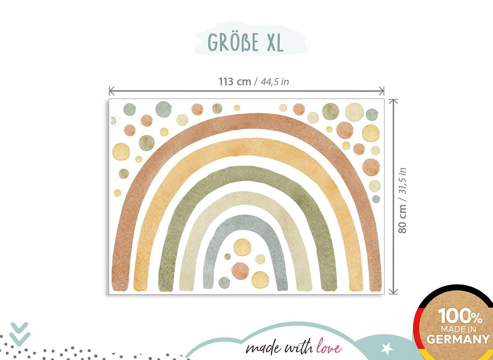 Наклейка на стену Little Deco DL5004 XL Радуга с точками Зеленый Желтый Синий, фото №4