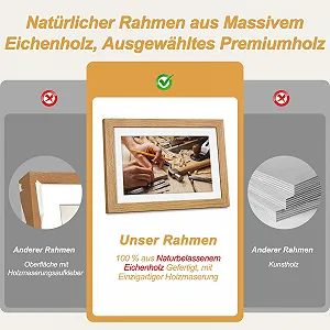 Цифровая фоторамка Apveelveer Wood WiFi 10.1 дюйма 32 GB 1280 x 800 IPS Touchscreen Frameo Oak Wood synthetic.ua - Фото 1