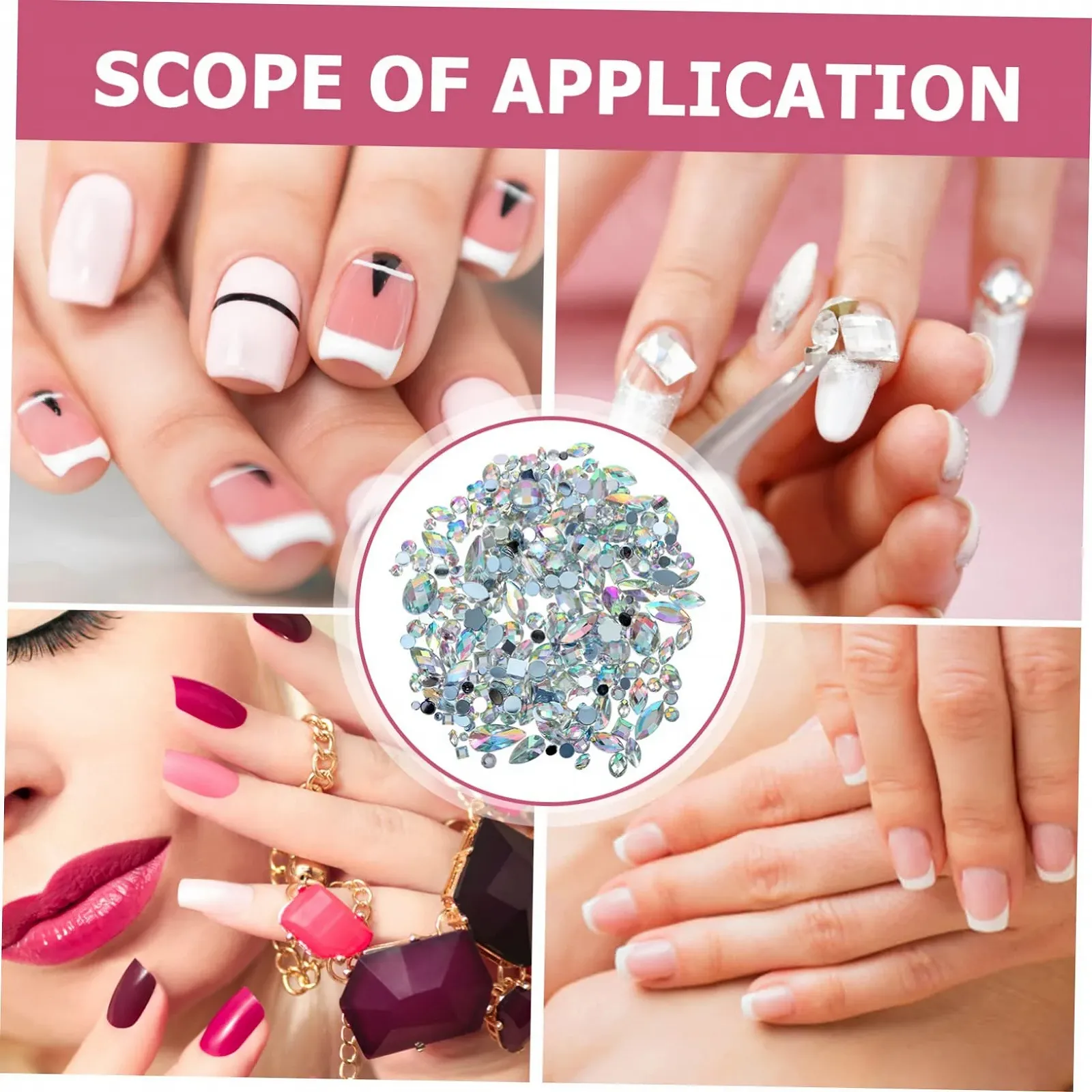 Стразы акриловые PLAFOPE Плоские Разноцветные, 300 шт, фото №4