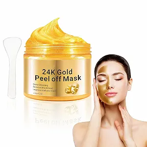 Маска для лица 24K Gold, 120 мл, Золотая маска-пленка, Антивозрастная маска для лица для ухода за кожей, Борьба с тонкими линиями, Увлажнение - Фото 1