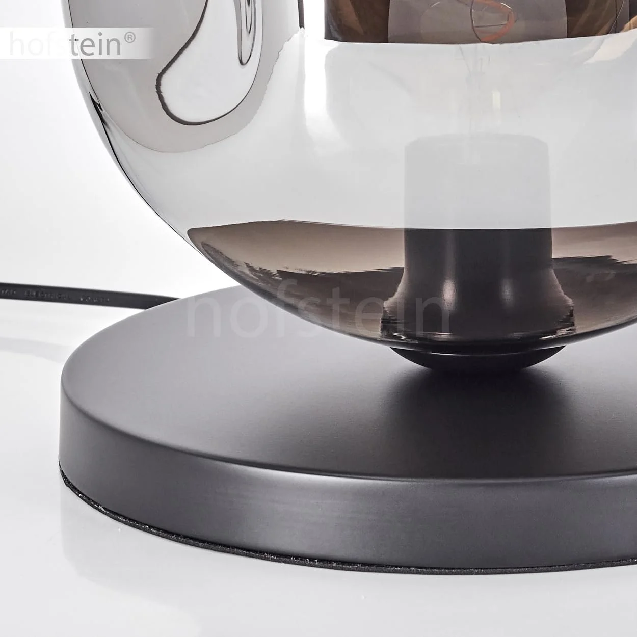 Настільна лампа Ripoll Metal/Glass Modern Retro/Vintage 25 см E27 Чорний/Димчастий, фото №7